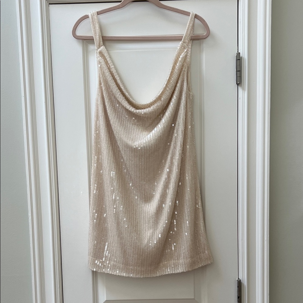 MISHA Sequin Beige mini Dress